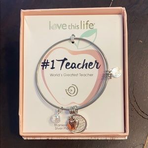 Stainless Steel Bangle Sliver Plated Charms